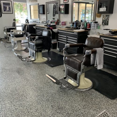a barbershop with chair and its place